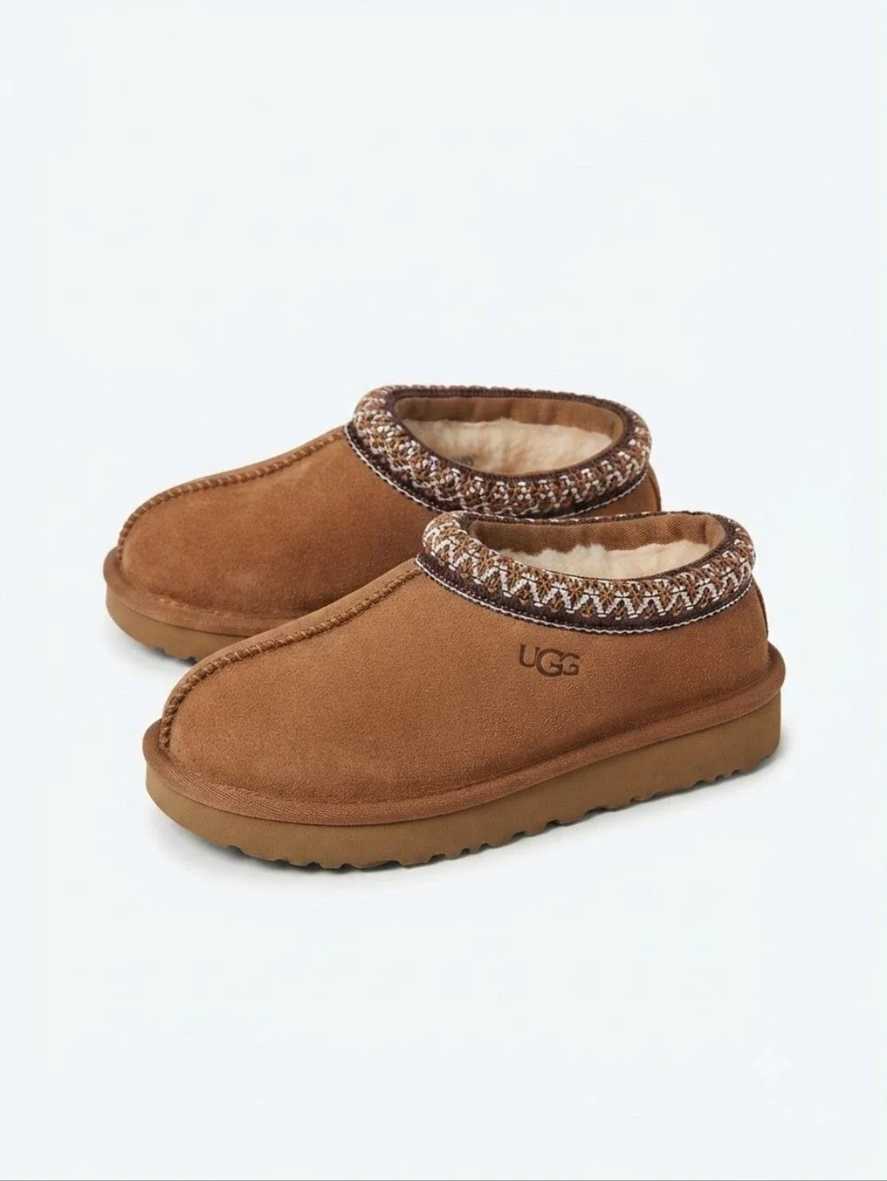 UGG Tasman II Toddler Slippers Chestnut Suede Slip-On Shoes Size 9